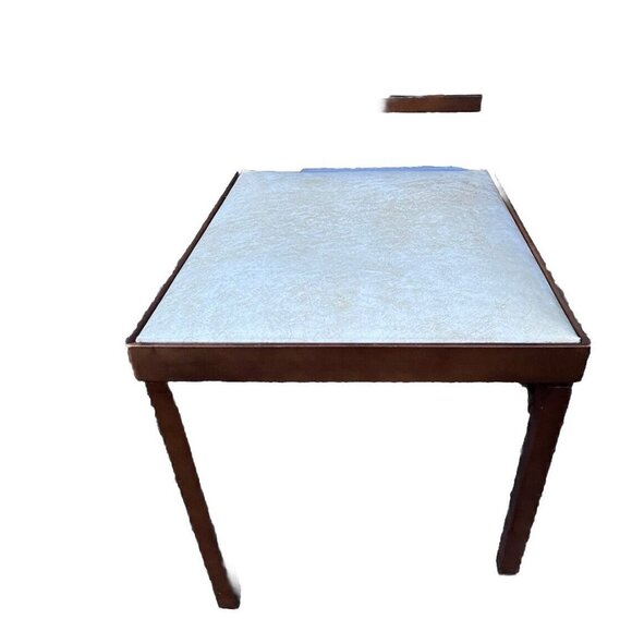 Vintage Leg-O-Matic Wood Folding Chair Vinyl White Seat RV, Camping, Any Room - Picture 4 of 11